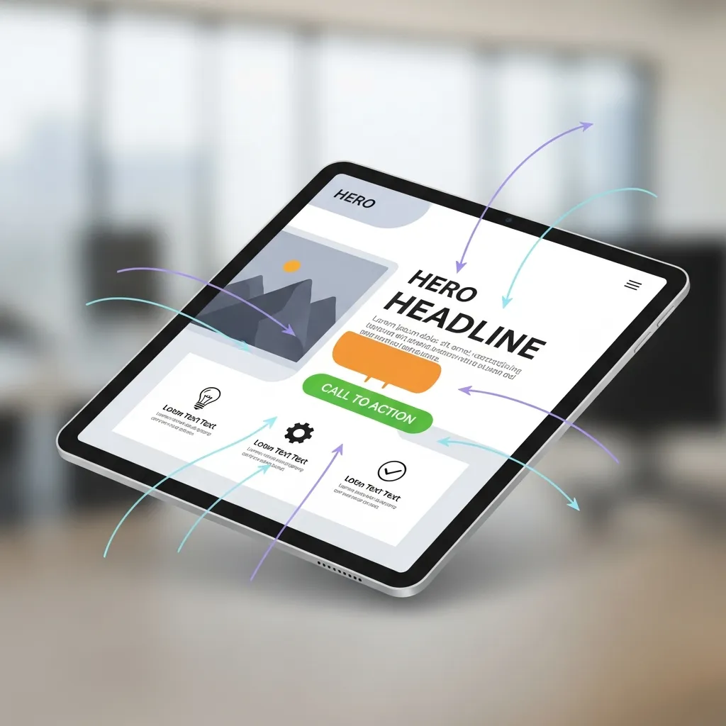Designing landing pages for conversion in SEM strategies for SaaS with optimized layout, CTA buttons, and user experience