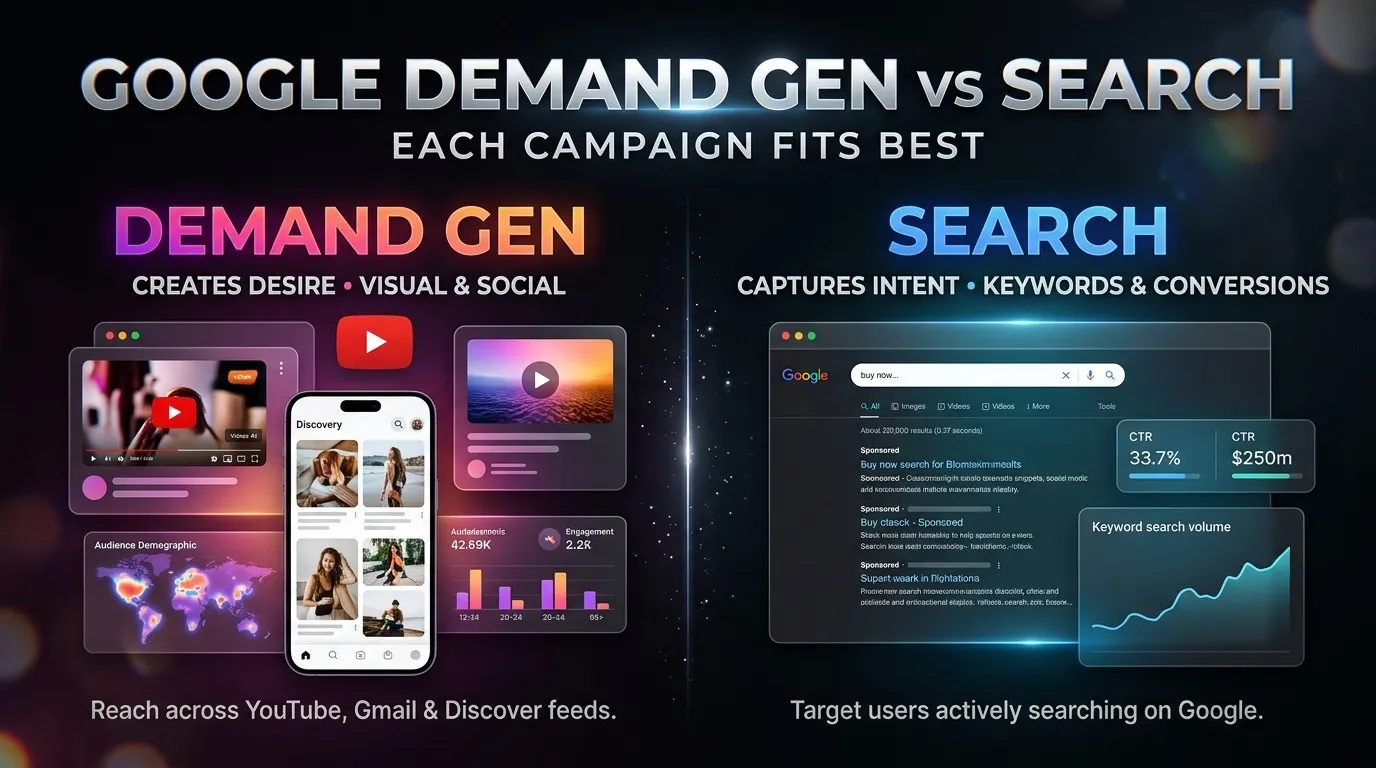 Google Demand Gen vs Search : Each Campaign Fits Best